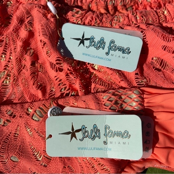 Luli Fama Gauguanco Off The Shoulder Rosario Top and Scrunch Full Bottom - Picture 8 of 11